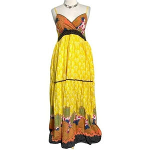 Funky‎ People S Boho yellow, orange & multicolor maxi sundress